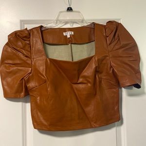 Tcec Leather Crop top